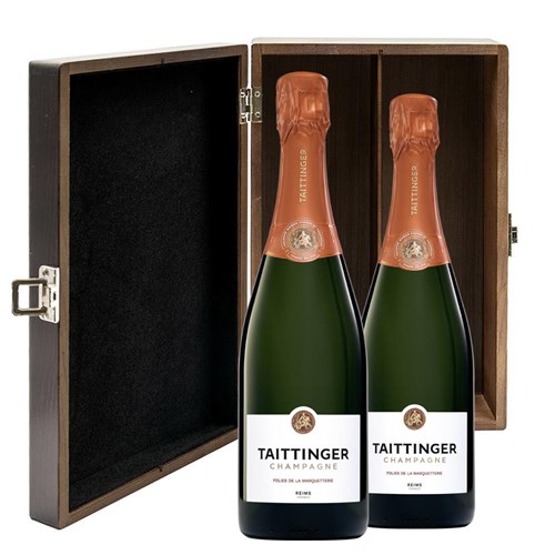 Taittinger Les Folies de la Marquetterie 75cl Double Luxury Gift Boxed Champagne